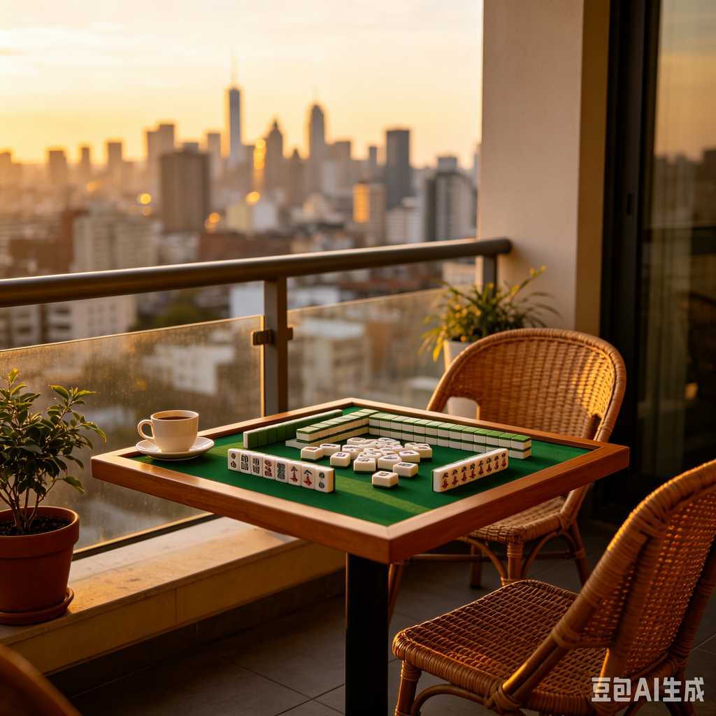 gradient green mahjong set